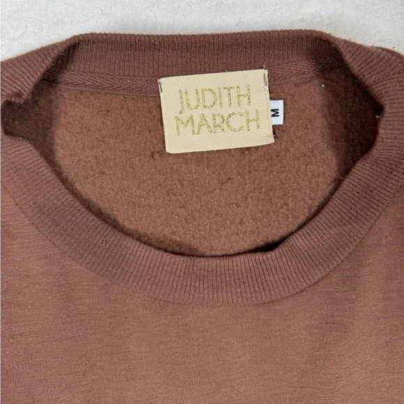 Judith March Oversized Cropped Soft Brown COWGIRL Embroidered Sweatshirt - Picture 2 of 7